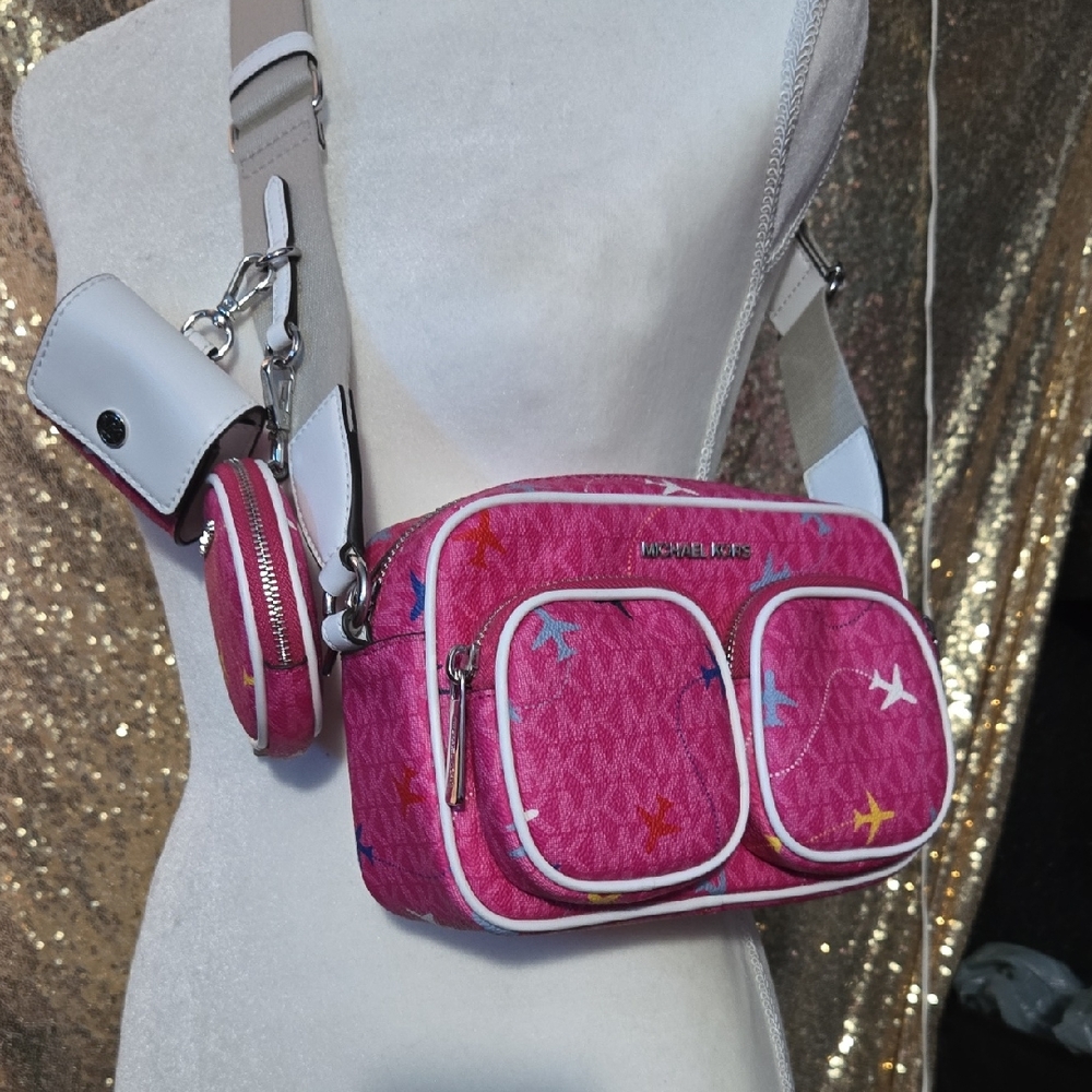 Michael Kors Pink Star Pattern Crossbody Bag